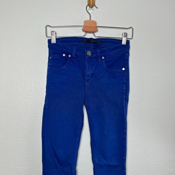 Victoria Beckham Womens Colbalt Blue Mide Rise Skinny Jeans Size 25 designer - Picture 2 of 13